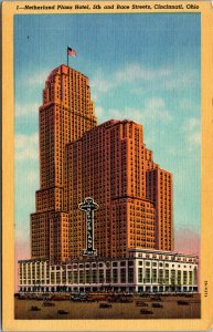 Vtg 1930s Netherland Plaza Hotel 5th & Race Street Cincinnati Ohio OH Postcard