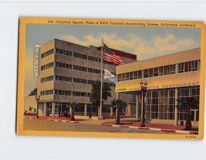 Postcard Columbia Square, Home of KNX Columbia Broadcasting System, California