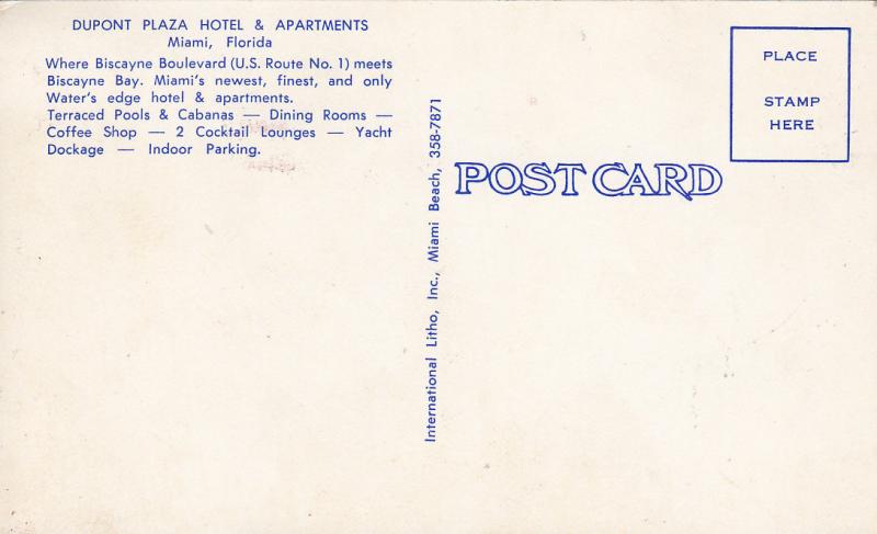 MIAMI BEACH, FL Fairfax Hotel and Apartments Postcard