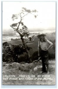 c1940's Grandpa Snazzy On Mt. Vista Van Buren Arkansas AR RPPC Photo Postcard