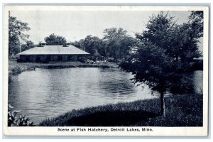 1936 Scene Fish Hatchery Exterior River Detroit Lakes Minnesota Vintage Postcard