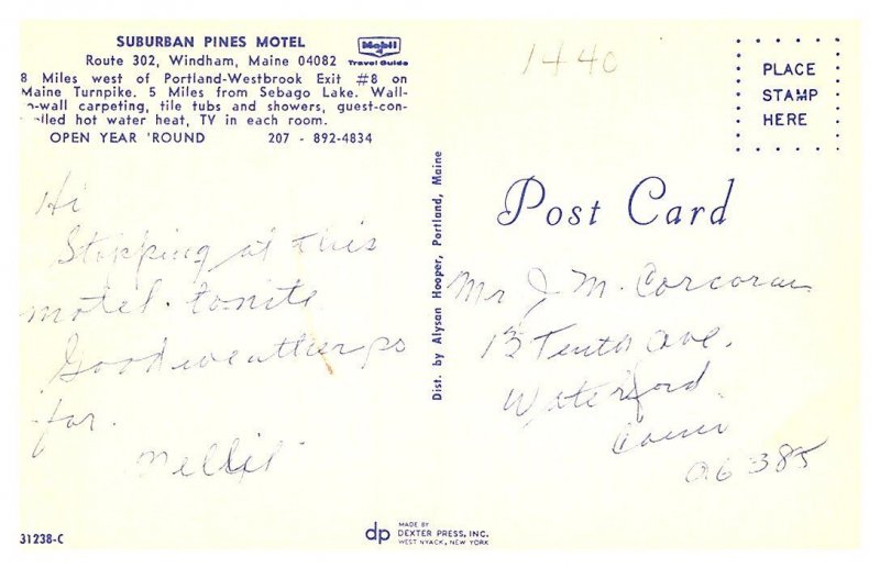 Maine  Windham , Suburban Pines Motel
