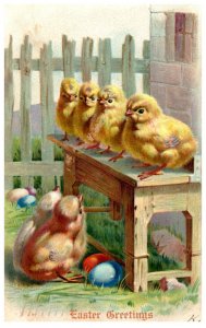 Easter,  Chicks, colored eggs