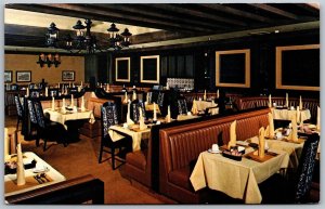 Vtg Gardena California CA Eldorado Club Restaurant Poker Dining Room Postcard