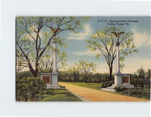 Postcard Pennsylvania Columns, Valley Forge, Pennsylvania