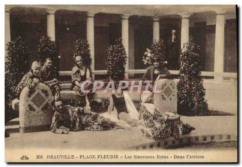 Old Postcard Deauville Beach Fleurie New Bains The Atrium