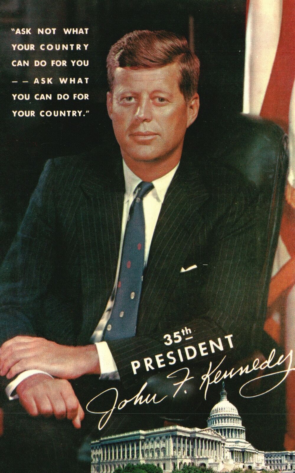 Vintage Postcard John F Kennedy 35th President Of The United States Of America United States 