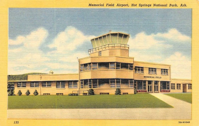 AR, Arkansas  MEMORIAL FIELD AIRPORT Terminal~Tower  HOT SPRINGS PARK  Postcard