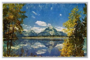 Vintage Postcard WY Jackson Lake Teton Range Wyoming