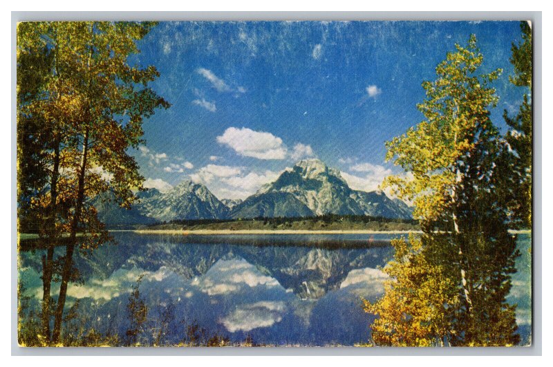 Vintage Postcard WY Jackson Lake Teton Range Wyoming  