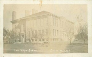 1909 New High School Superior Nebraska RPPC Photo Postcard 7273