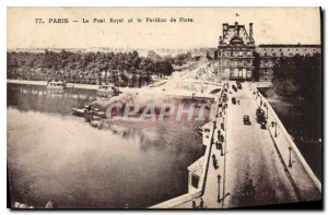 Old Postcard Paris Pont Royal and the Pavillon de Flore