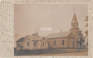 A48/ Alfred Maine Me RPPC Real Photo Postcard 1905 Church Building