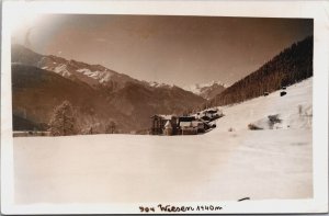 Switzerland Wiesen Chalet Mountain Vintage RPPC C217