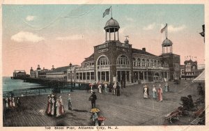 Vintage Postcard 1919 Streel Pier Amusement Park Atlantic City New Jersey N. J.