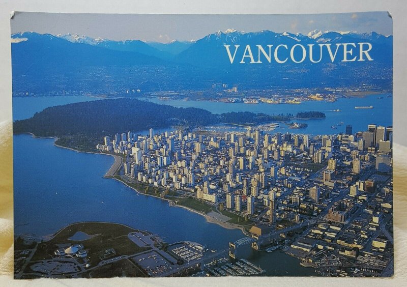 Aerial View Vancouver Canada Vintage Postcard