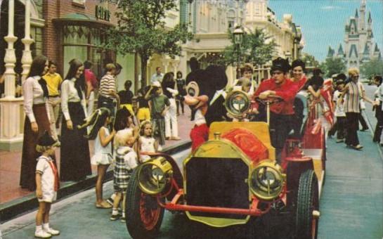 Mickey Mouse Riding Down Main Street Walt Disney World Orlando Florida 1971