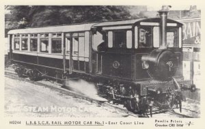 Rail Motor Car No. 1. East Coast Line LB & SCR Train RPC Postcard