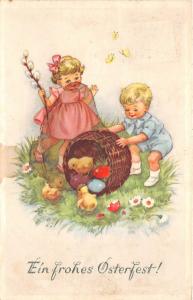 BG9174 chick children egg boy and girl ostern easter greetings germany