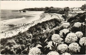 CPA BIARRITZ Les Hortensias et la Grande Plage (1142620)