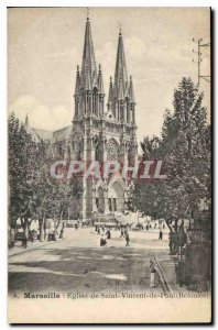 Old Postcard Marseille Church of St. Vincent de Paul Reforms