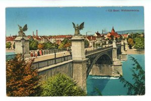 Switzerland - Basel. The Wettstein Bridge Over the Rheine