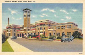 Missouri Railroad Train Depot Little Rock Arkansas linen postcard