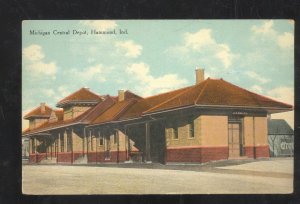 HAMMOND INDIANA MICHIGAN CENTRAL RAILROAD DEPOT STATION VINTAGE POSTCARD