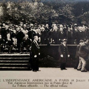 RPPC Paris American Independence Day 1918 Official Tribune France July 4 PCBG6A