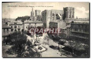 Old Postcard Avignon Popes' Palace seen from the Tower of Jacquemard