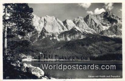 Eibsee mit Hotels Zugspitze Swizerland 1950 