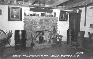 J15/ Blue Mounds Wisconsin RPPC Postcard c1940s Interior Little Norway  156