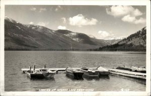 Alturas Lake Idaho ID Row Boats Water View Real Photo Vintage Postcard