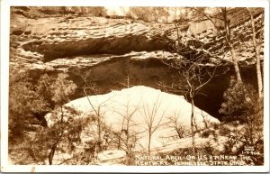 Vtg Natural Arch on US 27 near Tennessee Kentucky State Line RPPC 1940s Postcard 