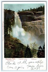 1907 Nevada Fall Rocks Formation River Yosemite Valley California CA Postcard