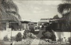 St. Petersburg FL Great Lakes Apartments Real Photo Postcard