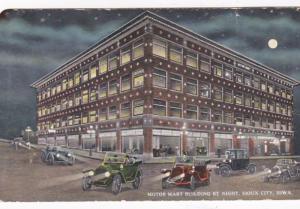 Iowa Sioux City Motor Mart Building By Night 1915 Curteich