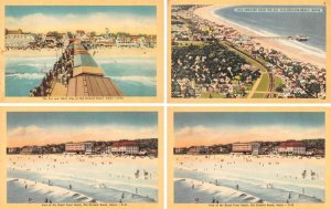 4~Postcards Old Orchard Beach, ME Maine PIER~BEACH FRONT HOTELS Bird's Eye Views