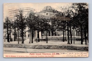 PUBLIC SCHOOL TEXARKANA ARKANSAS TEXAS POSTCARD 1907