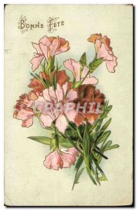 Old Postcard Fantasy Flowers Bonne Fete