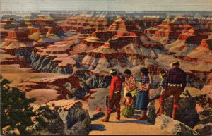 Arizona Graand Canyon View With Hopi Indians Curteich