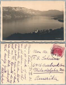 ATTERSEE LAKE AUSTRIA ANTIQUE REAL PHOTO  POSTCARD RPPC w/ STAMP