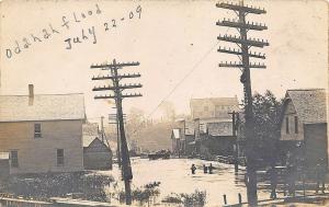 Odanah WI 1909 Town Flood Store Fronts Real Photo Postcard