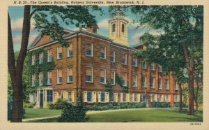 USA The Queens Building Rutgers University New Brunswick Linen Postcard 07.43