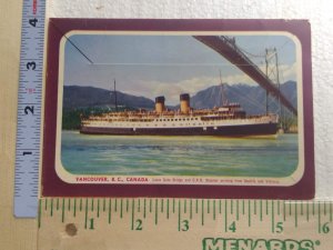 Postcard Folder Lions Gate Bridge and C.P.R. Steamer, Vancouver, Canada