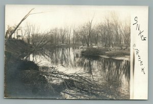 CEDAR FALLS IA SNAG CREEK ANTIQUE REAL PHOTO POSTCARD RPPC