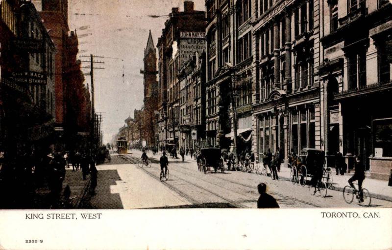 King Street West Street Scene, Toronto Canada c1906 Antique Postcard F13