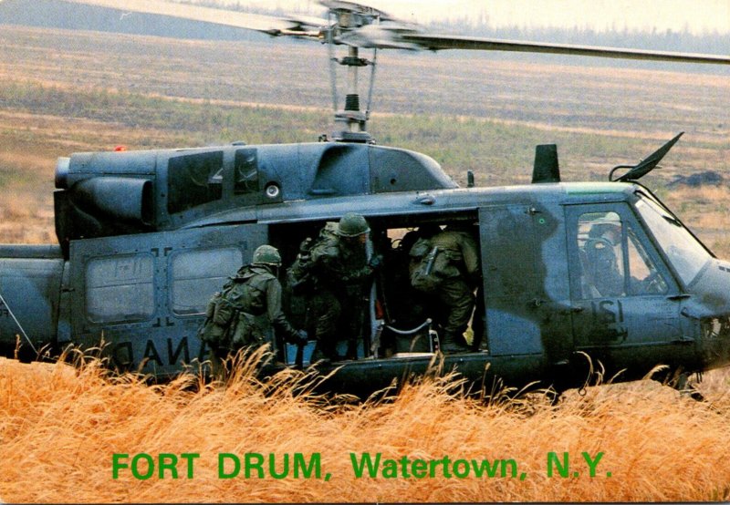 New York Watertown Fort Drum Troops Climbing Aboard CH-135 Helicopter