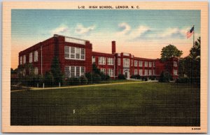 High School Lenoir North Carolina NC Campus Building Postcard