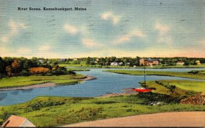 Maine Kennebunkpoprt River Scene 1944